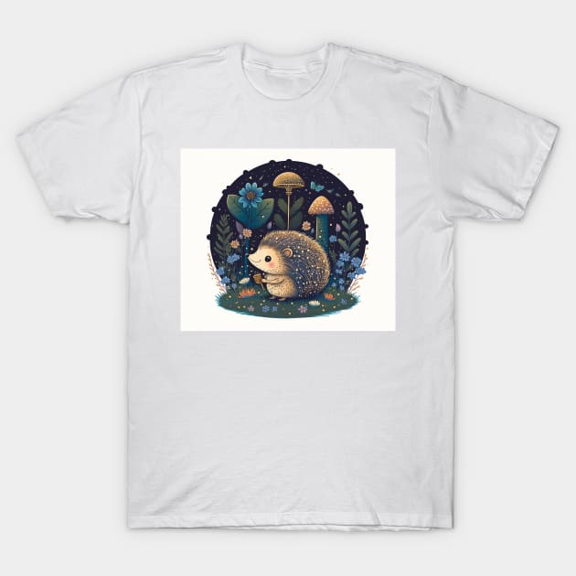 Hedgehog Fairy Tale Scene T-Shirt by TheArtfulAI